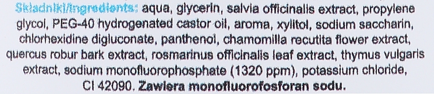 Ортодонтичний ополіскувач для ротової порожнини "Ніч" - Atos Ortho Salvia Dental Fluor Night Mouthwash — фото N2