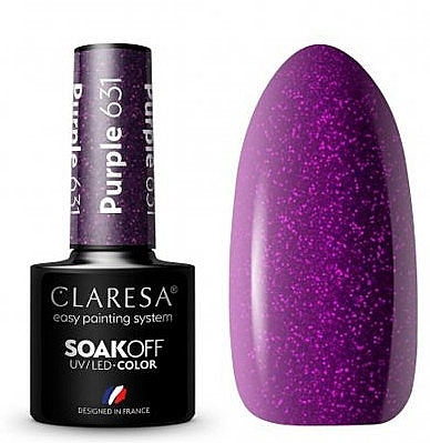 Набор гель-лаков для ногтей №22 - Claresa SoakOff UV/LED Color Gray/Purple (gel/polish/2x5g) — фото N3