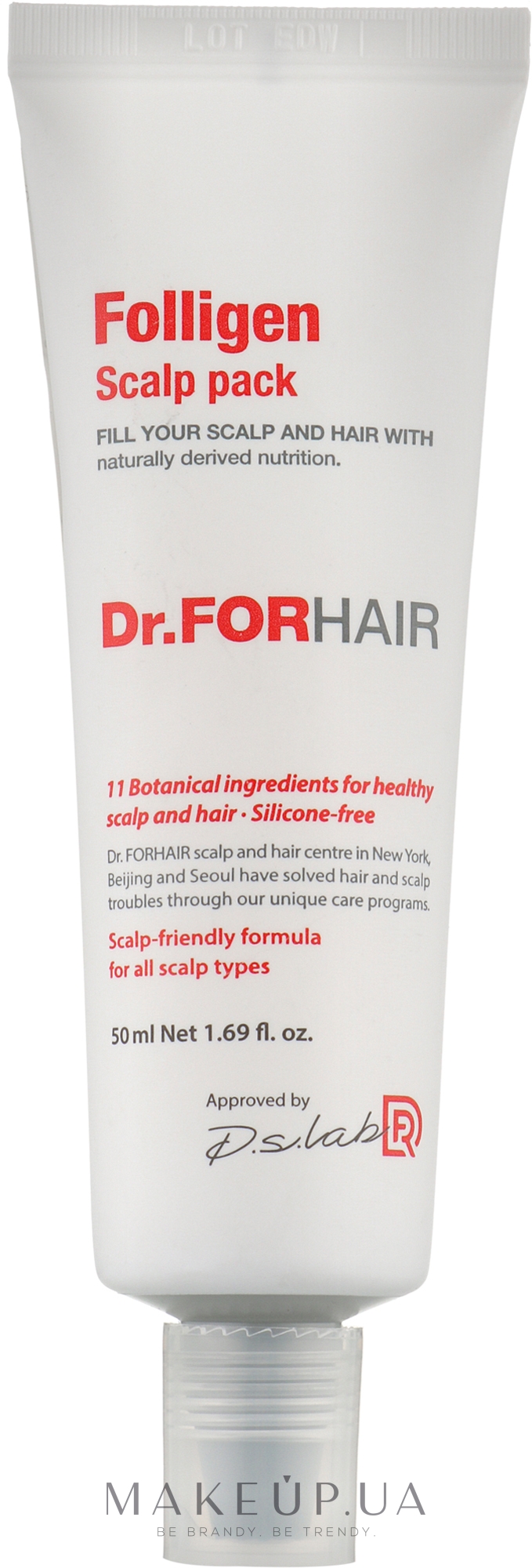 Оздоравливающая маска для кожи головы - Dr.FORHAIR Folligen Scalp Pack — фото 50ml