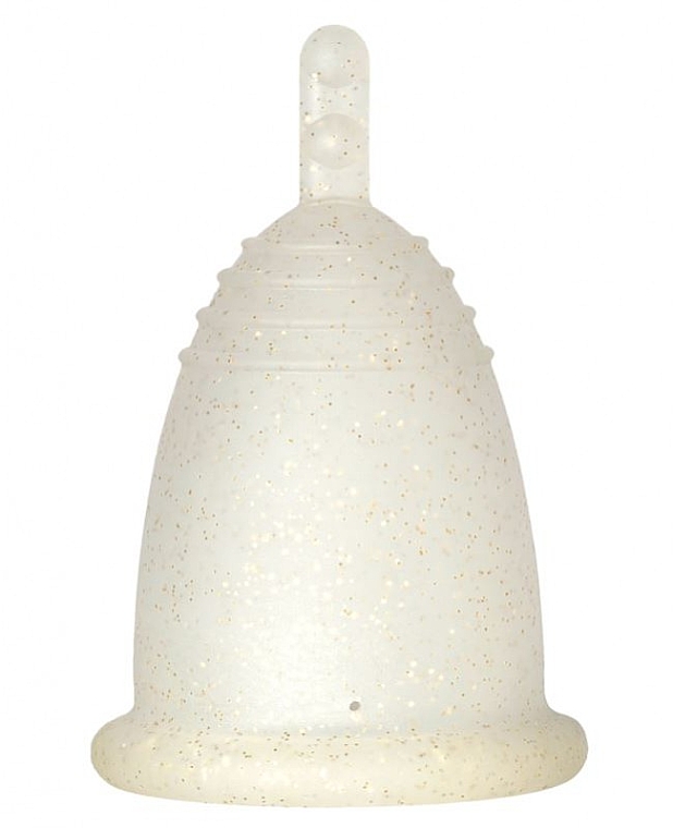 Менструальна чаша, розмір М, з золотим глітером - MeLuna Sport Menstrual Cup Stem — фото N1