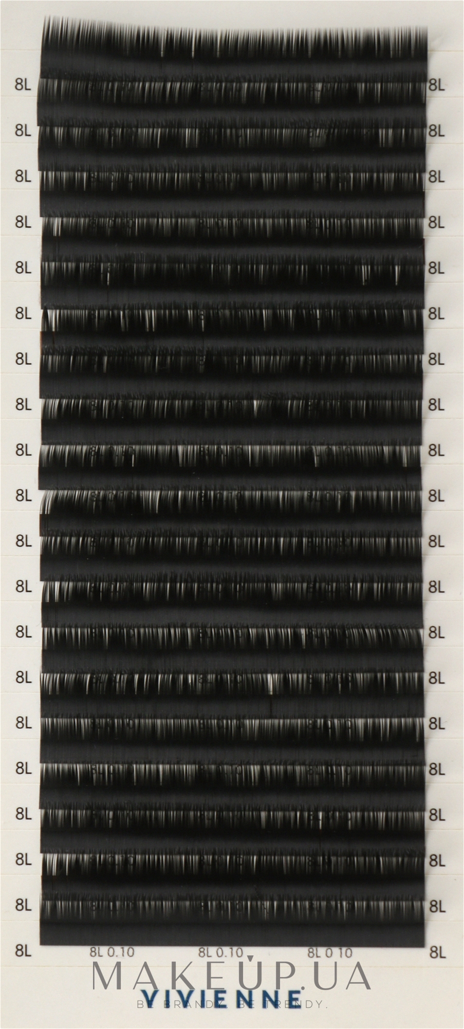 Накладные ресницы "Elite", черные, 20 линий (0,1, L, 8) - Vivienne — фото 1уп