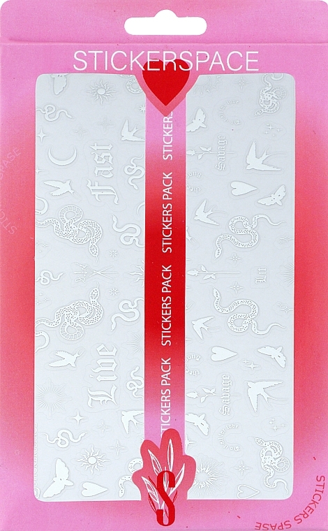 Дизайнерские наклейки для ногтей "Live Fast Silver" - StickersSpace  — фото N1