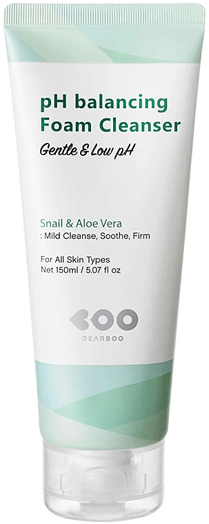 Очищувальна пінка для обличчя - Dearboo pH Balansing Foam Cleanser Snail & Aloe Vera — фото N1