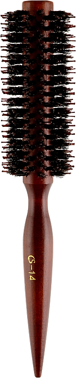Щетка-брашинг CS-14C, с деревянной конусной ручкой и прямым ворсом - Cosmo Shop