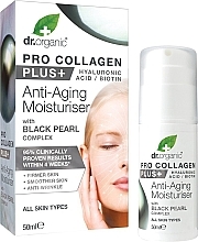 Парфумерія, косметика Антивіковий крем для обличчя з чорними перлами - Dr. Organic Pro Collagen Plus+ Anti Aging Moisturiser With Black Pearl