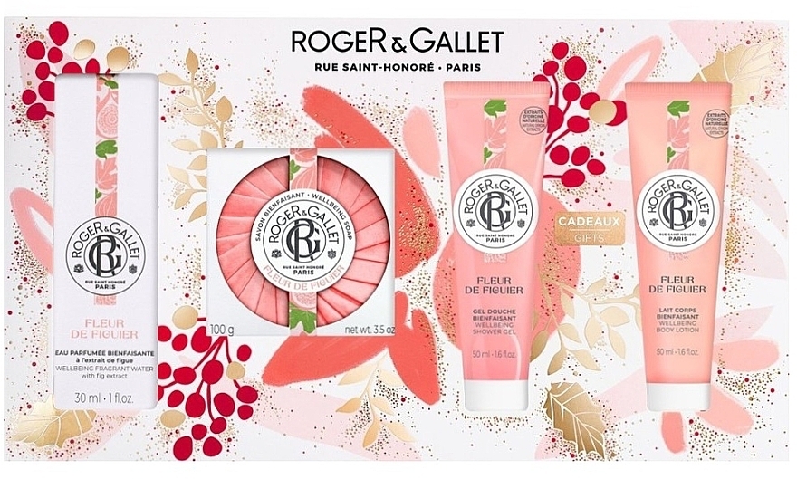 Roger&Gallet Fleur de Figuier Wellbeing - Набор (aroma/water/30ml + soap/100g + sh/gel/50ml + b/lot/50ml) — фото N1