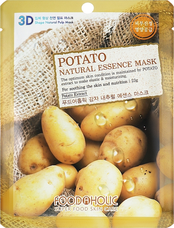 Тканинна 3D-маска для обличчя з екстрактом картоплі - Food a Holic Natural Essence Mask Potato — фото N1