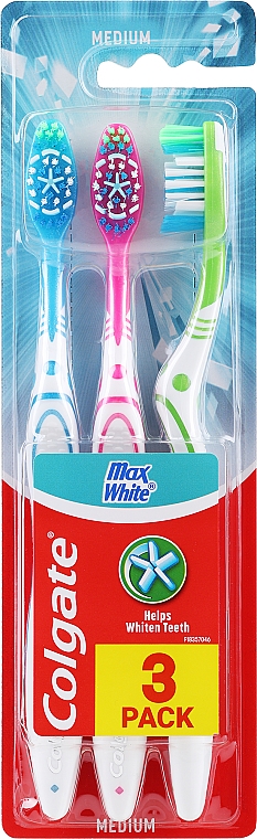 Зубна щітка - Colgate Max White Medium Toothbrush 3 Pack — фото N1