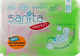 Парфумерія, косметика Гігієнічні прокладки з крильцями, 20 шт. - Sanita Premium Cottony Soft Maxi