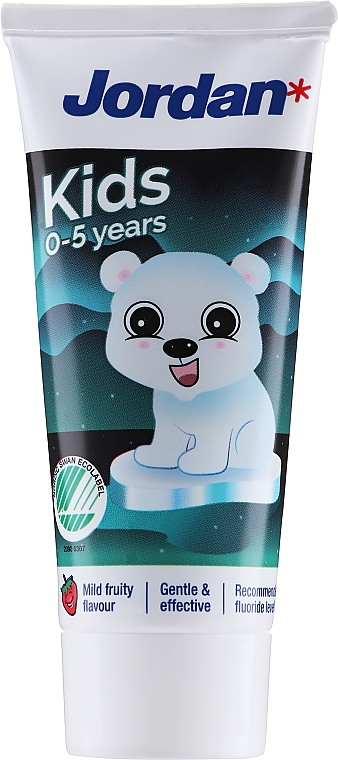 Зубна паста 0-5 років, білий ведмедик - Jordan Kids Toothpaste — фото N1
