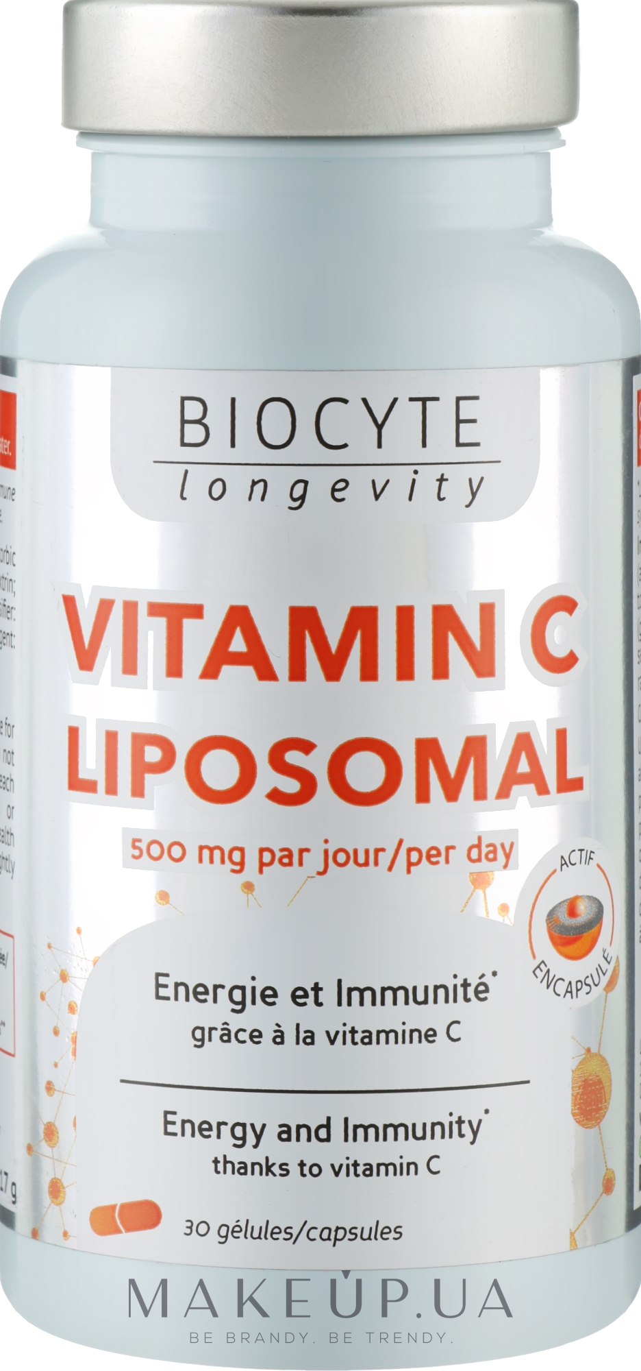 Biocyte Липосомальный витамин C: Поддержка иммунной системы и уменьшение усталости - Biocyte Longevity Vitamine C Liposomee 500m g  — фото 30шт