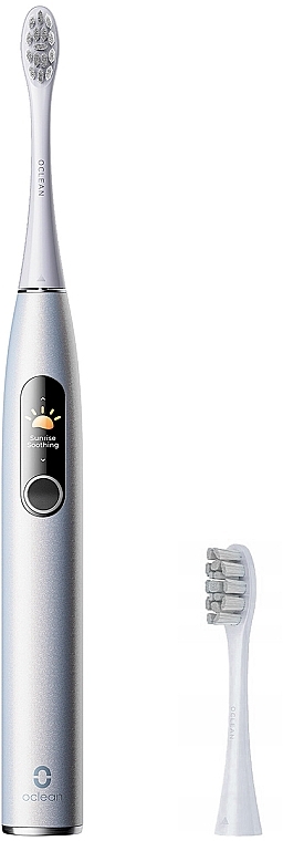 Умная зубная щетка Oclean X Pro Digital Silver, 2 насадки - Oclean X Pro Digital Electric Toothbrush Glamour Silver — фото N3