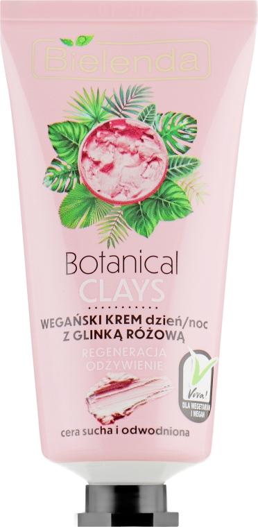Крем для обличчя з рожевою глиною - Bielenda Botanical Clays Vegan Day Night Cream Pink Clay — фото N2