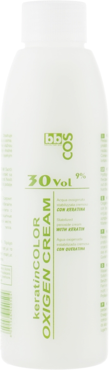 Окислитель кремообразный 9 % - BBcos Keratin Color Oxigen Cream 30 Vol — фото N4