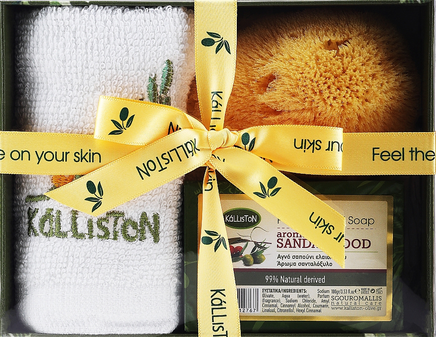 Набор - Kalliston Sandalwood (soap/100g + sponge + towel) — фото N1