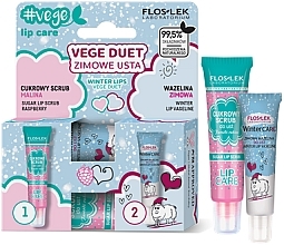 Парфумерія, косметика Набір для губ - Floslek Vege Duet Winter Lips (Sugar scrub/14g + vaseline/10g)