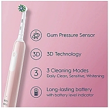 Электрическая зубная щетка, розовая - Oral-B Pro 1 Cross Action Electric Toothbrush Pink — фото N6