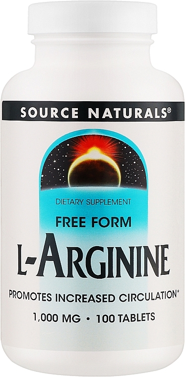 Диетическая добавка "L-Arginine", свободная форма, 1000 мг, таблетки - Source Naturals L-Arginine — фото N1