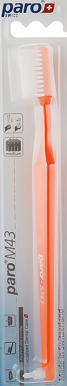 Зубная щетка "M43", оранжевая - Paro Swiss Isola F — фото N1