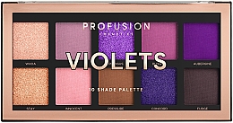 Парфумерія, косметика Палетка тіней для повік - Profusion Cosmetics Violets 10 Shades Eyeshadow Palette