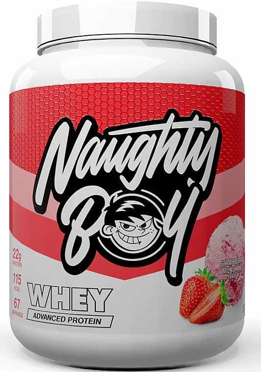 Сывороточный протеин "Клубничный молочный коктейль" - Naughty Boy Whey Advanced Protein — фото N1