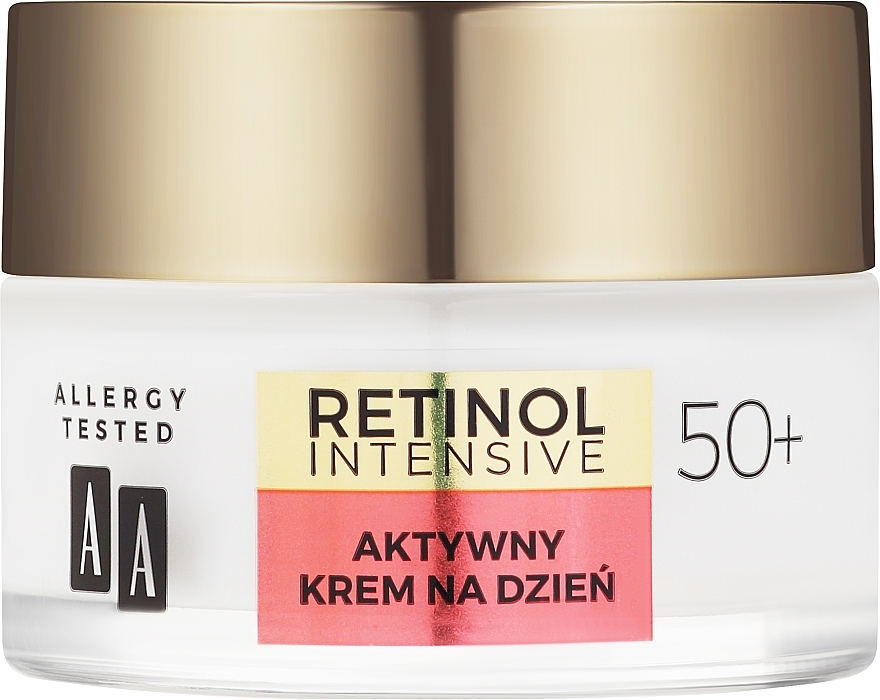 Активний денний крем "Зменшення зморщок + пружність" - AA Cosmetics Retinol Intensive 50+ Cream