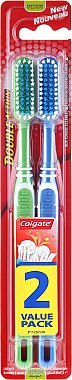 Зубная щетка, зеленая + синяя - Colgate Double Action Medium Toothbrushes — фото N1