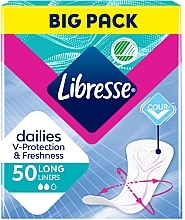 Щоденні прокладки подовжені, 50 шт. - Libresse Dailies Protect Long Liners — фото N1