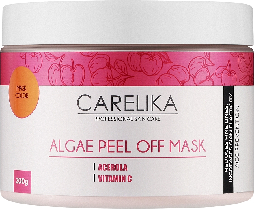 Альгінатна маска на основі водоростей з екстрактом ацероли - Carelika Algae Peel Off Mask Acerola — фото N1