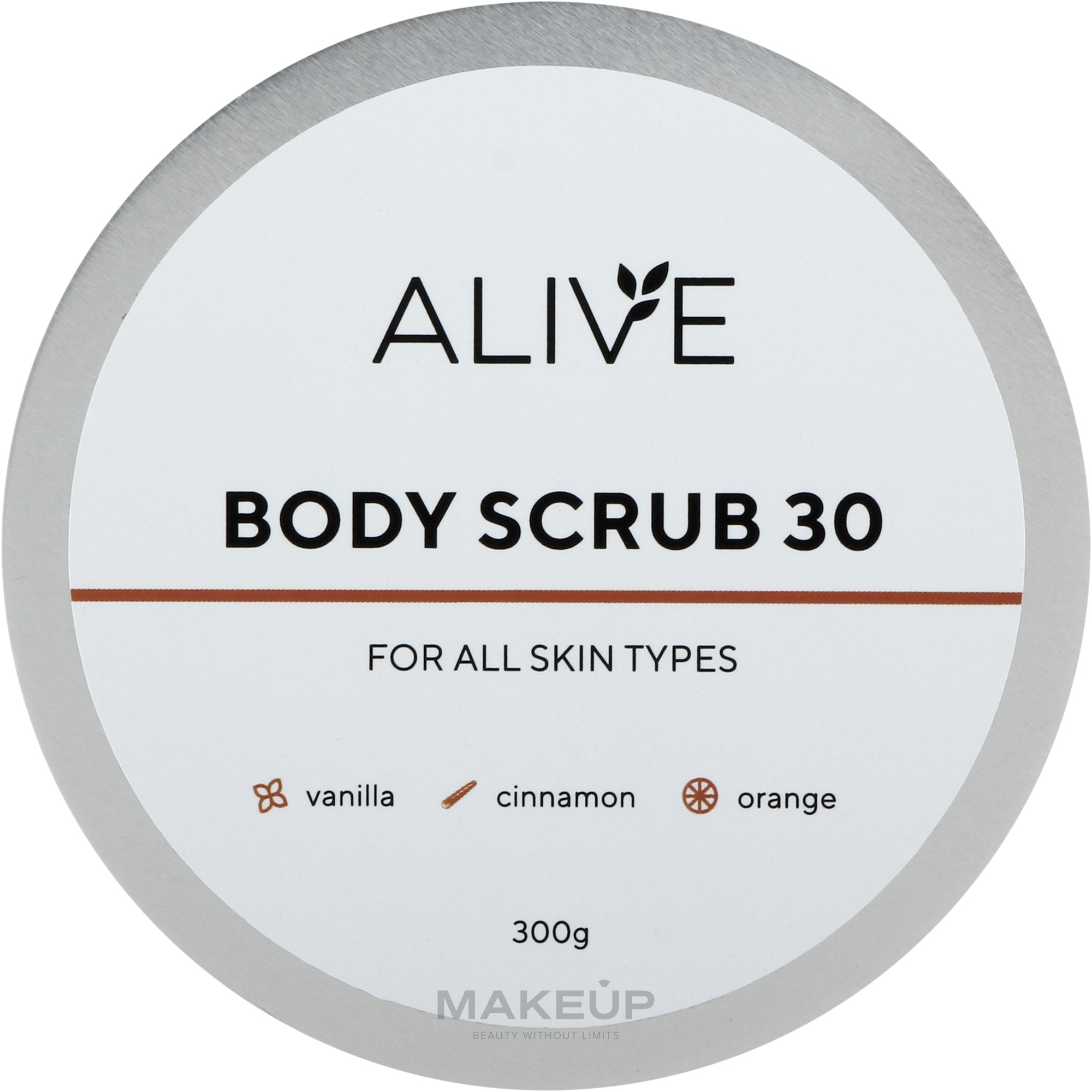 Скраб для эксфолиации и антицеллюлитного эффекта - ALIVE Cosmetics Body Scrub 30 — фото 300ml