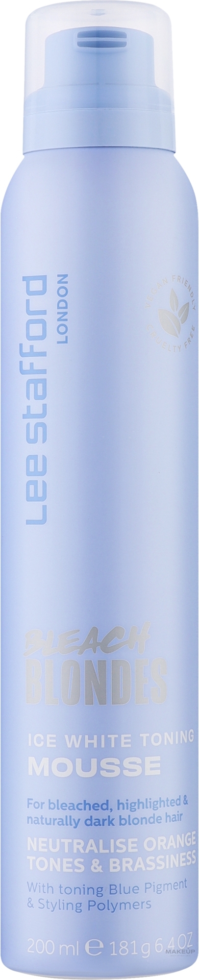 Тонуючий мус з синім пігментом для освітленого волосся - Lee Stafford Bleach BlondeIce White Toningh Mousse — фото 200ml