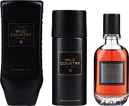 Духи, Парфюмерия, косметика Avon Wild Country For Him - Набор (edt/75ml + deo/150ml + h&b/wash/250ml)