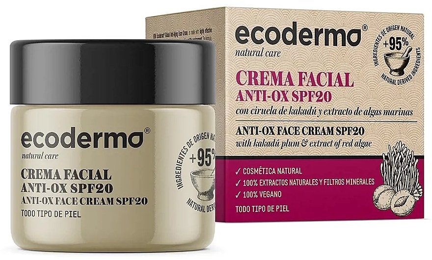 Антивозрастной крем для лица SPF 20 - Ecoderma Anti-Ox Face Cream SPF 20 — фото N1