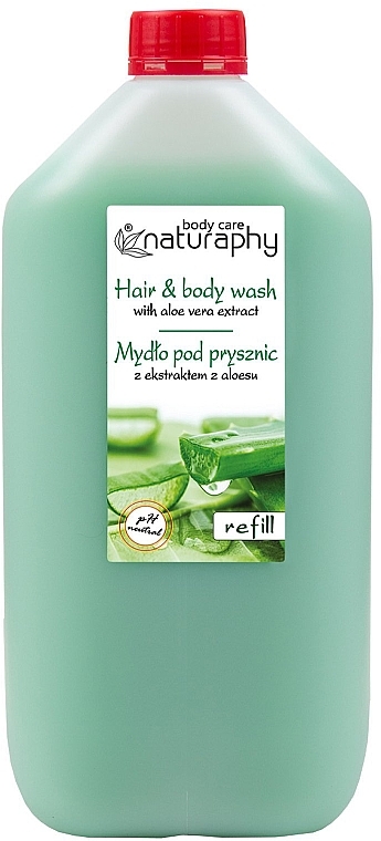 Шампунь-гель для душу з екстрактом алое - Bluxcosmetics Naturaphy Aloe Vera Hair & Body Wash Refill — фото N1