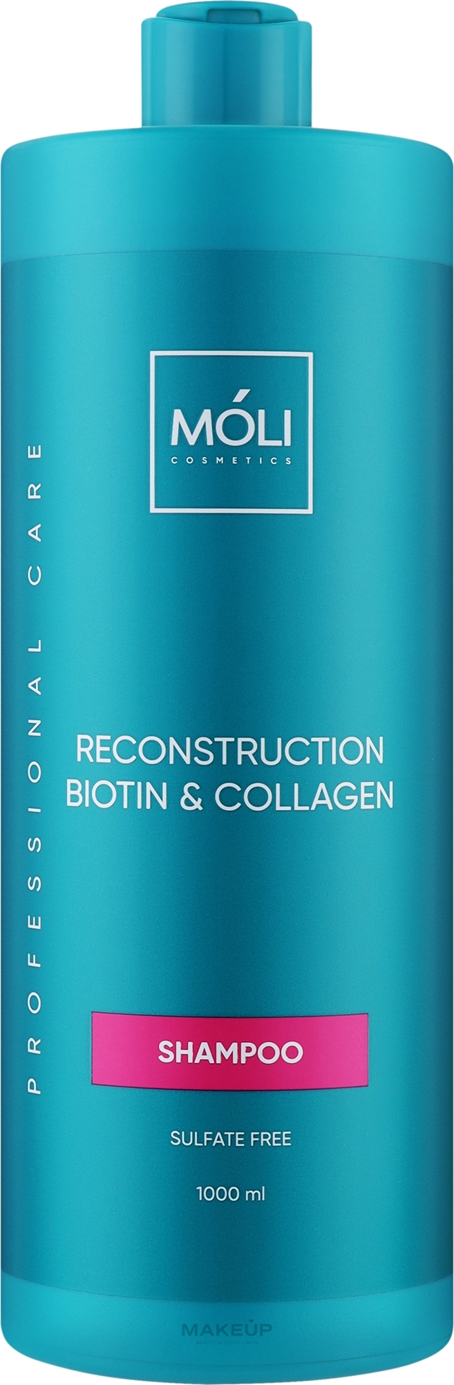 Шампунь безсульфатний з біотіном та колагеном - Moli Cosmetics Reconstruction Biotin & Collagen — фото 1000ml