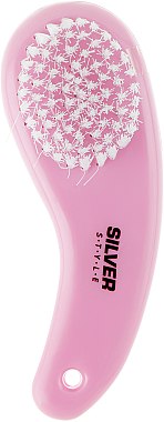 Щетка-пемза педикюрная комбинированная, STK-63, розовая - Silver Style — фото N1