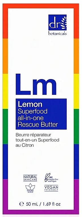 Живильна олія для тіла та сухої шкіри - Dr. Botanicals Lemon Superfood All-in-One Rescue Butter Pride Edition — фото N2