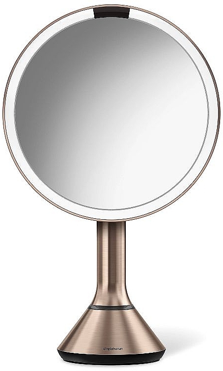 Зеркало сенсорное круглое, 20 см - Simplehuman LED Light Sensor Makeup Mirror 5x Magnification Stainless Steel Rose Gold — фото N1