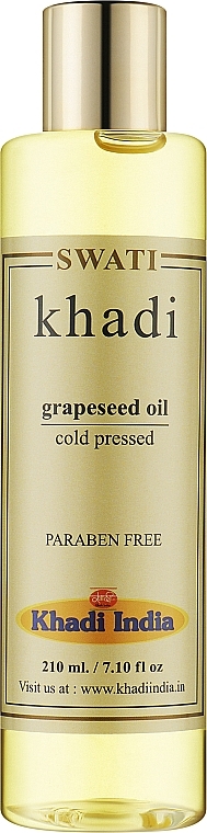 Масло виноградное - Khadi Swati Ayurvedic Grapeseed Oil — фото N1