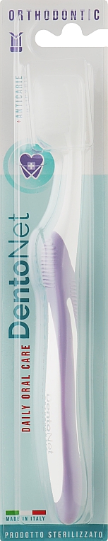 Зубна щітка "Dentonet Orthodontic", лавандова - Dentonet Pharma — фото N1