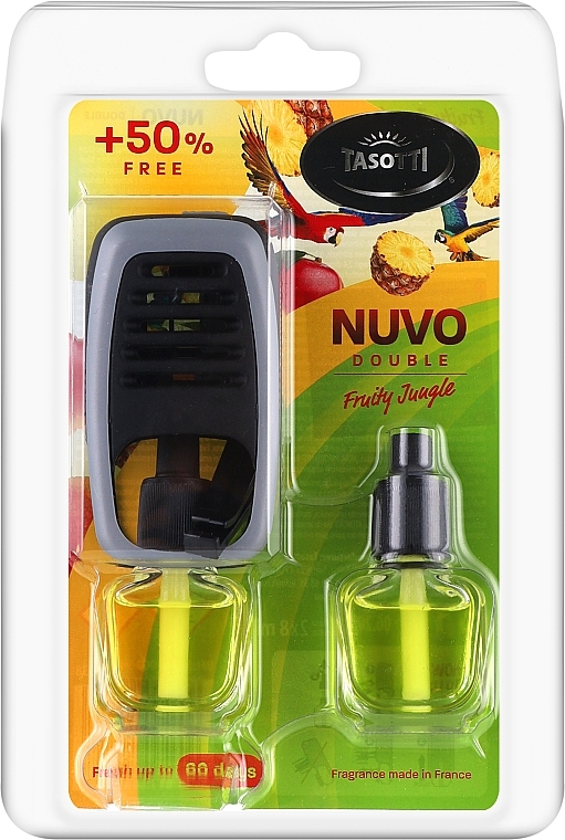 Автомобильный ароматизатор на дефлектор с запаской - Tasotti Nuvo Double Fruity Jungle — фото N1