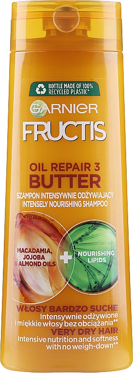 Шампунь для очень сухих и поврежденных волос - Garnier Fructis Oil Repair 3 Butter Shampoo — фото N1