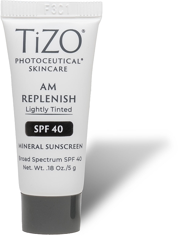 Крем денний поживний з легким відтінком для обличчя - TiZO Photoceutical Skincare AM Replenish Lightly Tinted SPF 40 (міні) — фото N1