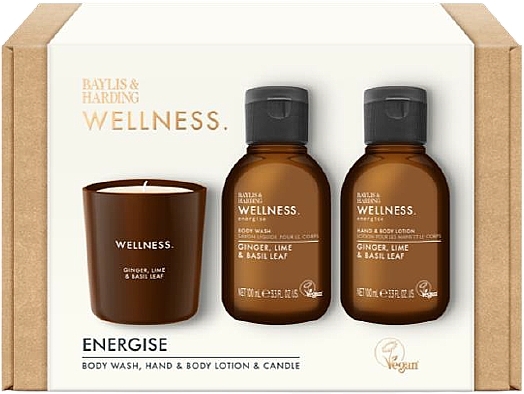Набор - Baylis & Harding Wellness Luxury Candle Gift Set (sh/gel/100ml + lot/100ml + candle/60g) — фото N1