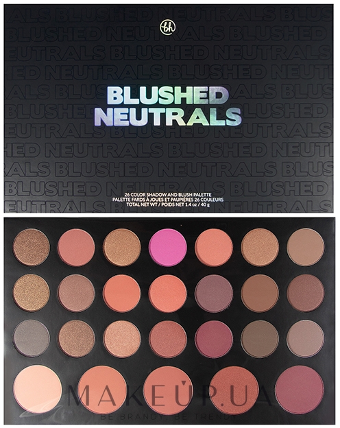 Палетка для макияжа - BH Cosmetics Blush and Shadow Palette — фото Blushed Neutrals