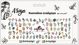 Наклейка-слайдер для нігтів "Фарба й квіти" - Arley Sign — фото N1