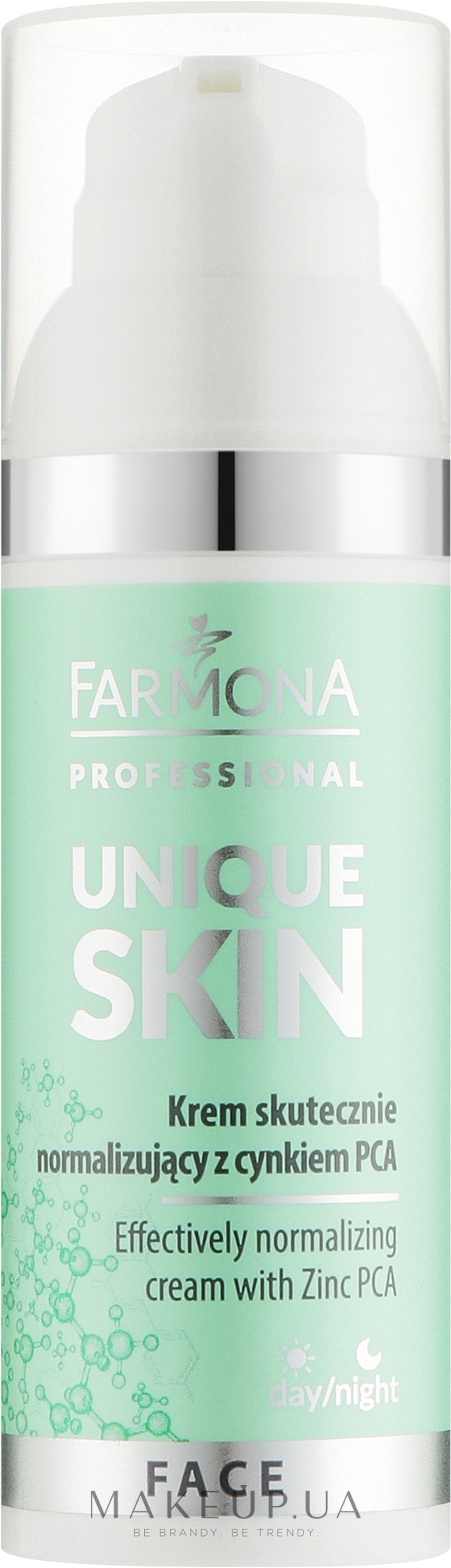 Нормалізувальний крем для обличчя - Farmona Professional Unique Skin Effectively Normalizing Cream With Zinc PCA — фото 50ml