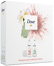 Духи, Парфюмерия, косметика УЦЕНКА Подарочный набор - Dove Detox (2xsh/gel/250ml + sponge) *