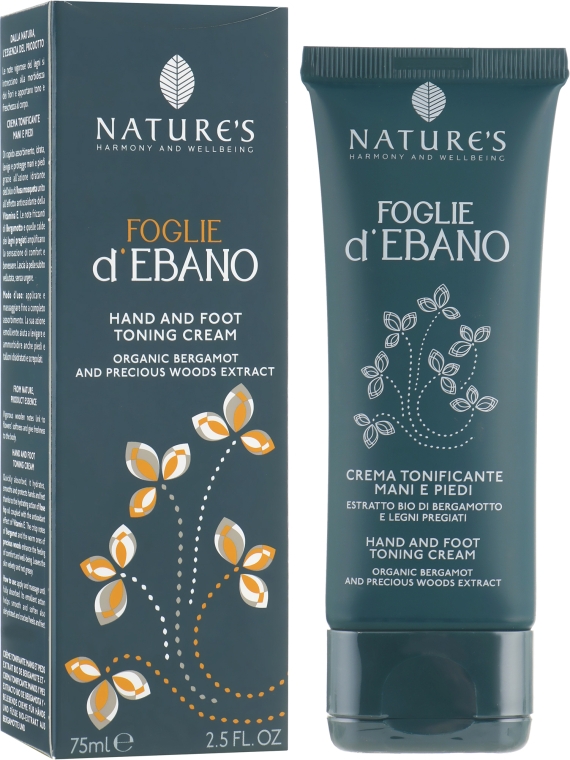 Крем для рук и ног тонизирующий - Nature's Foglie D’Ebano Hand & Foot Cream — фото N1