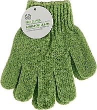 Парфумерія, косметика Зелена рукавичка-мочалка для душу - The Body Shop Exfoliating Bath Gloves